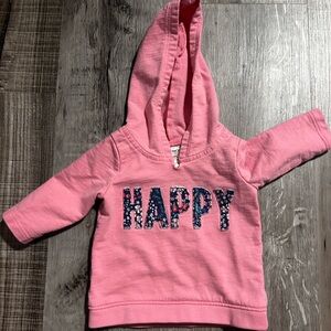 Carter's Cheerful Pink Hoodie with Floral 'Happy' Print